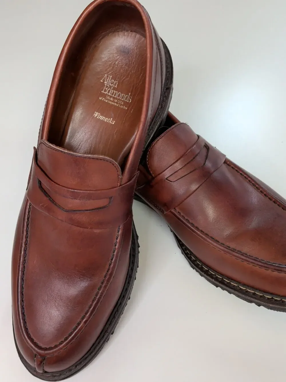 Brown Penny Loafers, Alen Edmonds Winnetka 11 EEE (wide)